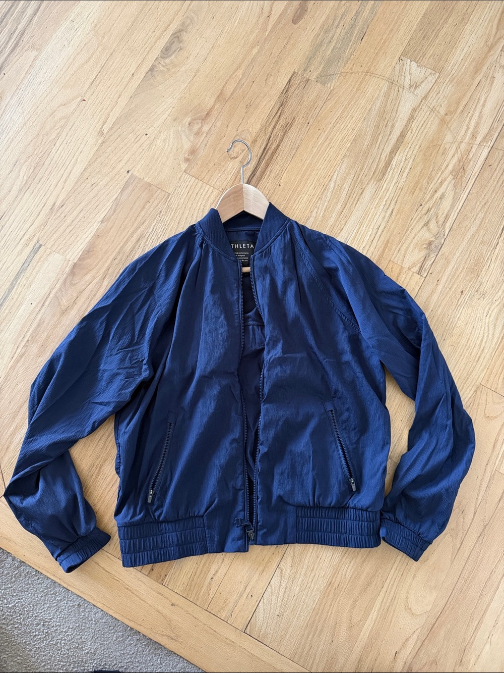 Athleta Deep Navy Lightweight Bomber Jacket